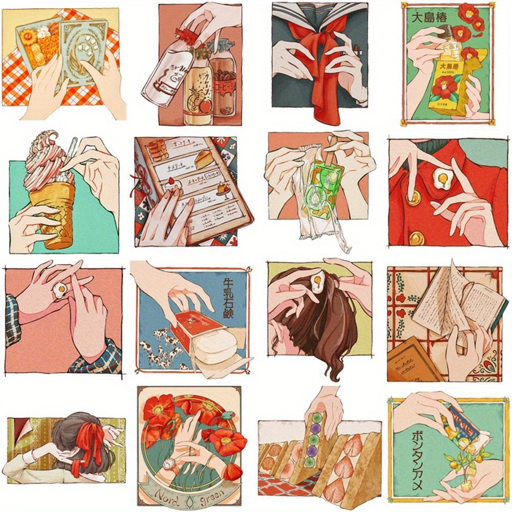 50Pcs 일본 전통 빈티지 스타일 스티커 헤이세이 시 - Japanese Traditional Lifestyle 리뷰 및 가격